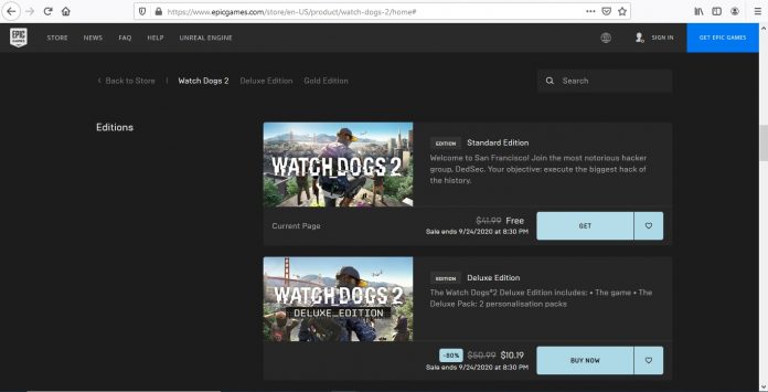 Epic Store Giving Away Watch Dogs 2 For FREE