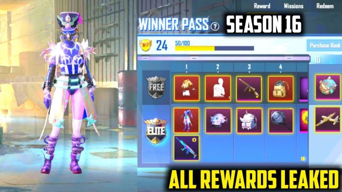 PUBG Mobile Season 16 Royale Pass Rewards Leaked