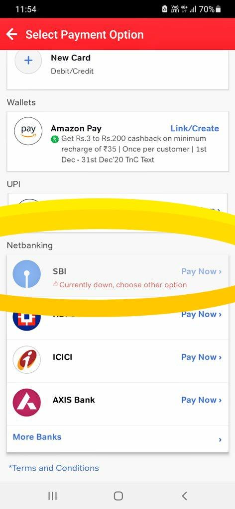 SBI UPI server issue