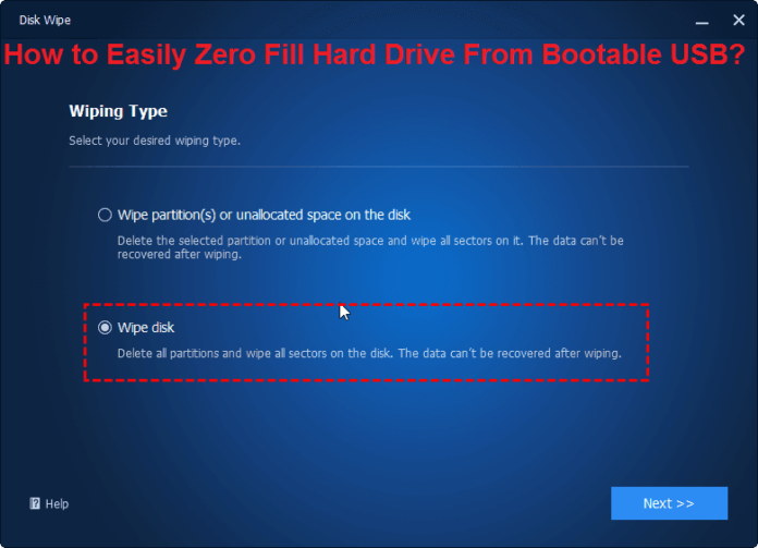How to Easily Zero Fill Hard Drive From Bootable USB?