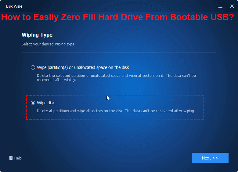How To Easily Zero Fill Hard Drive From Bootable USB?