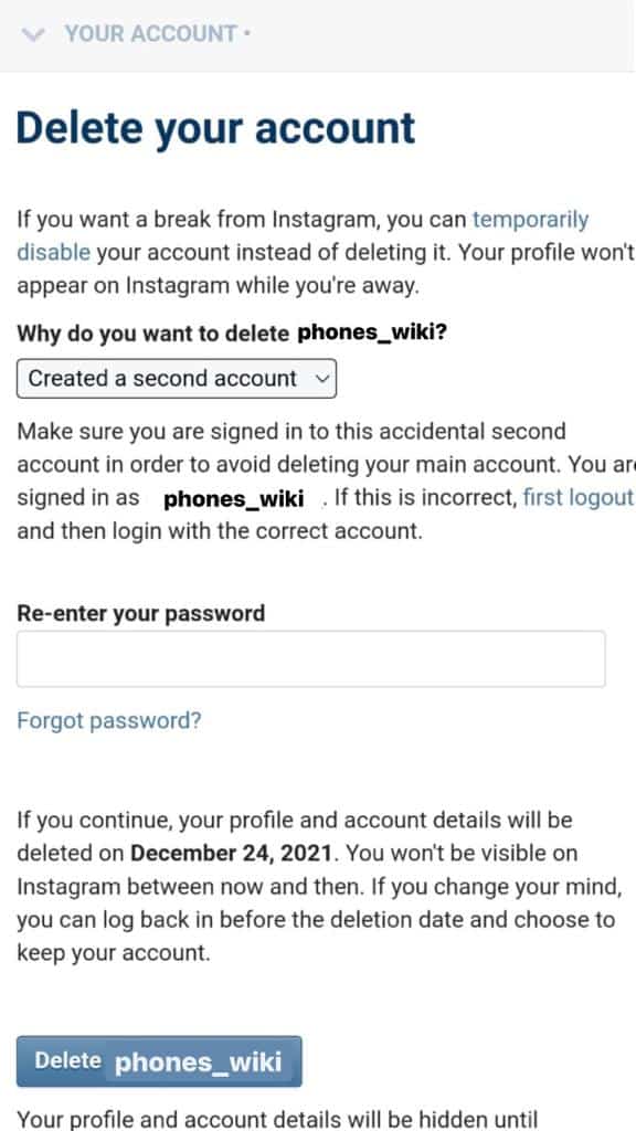 How to delete your Instagram account