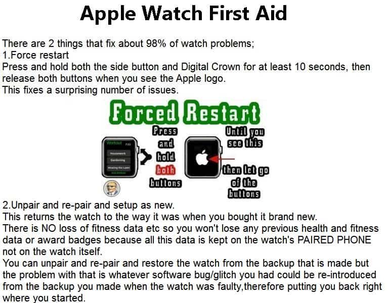 restart the apple watch