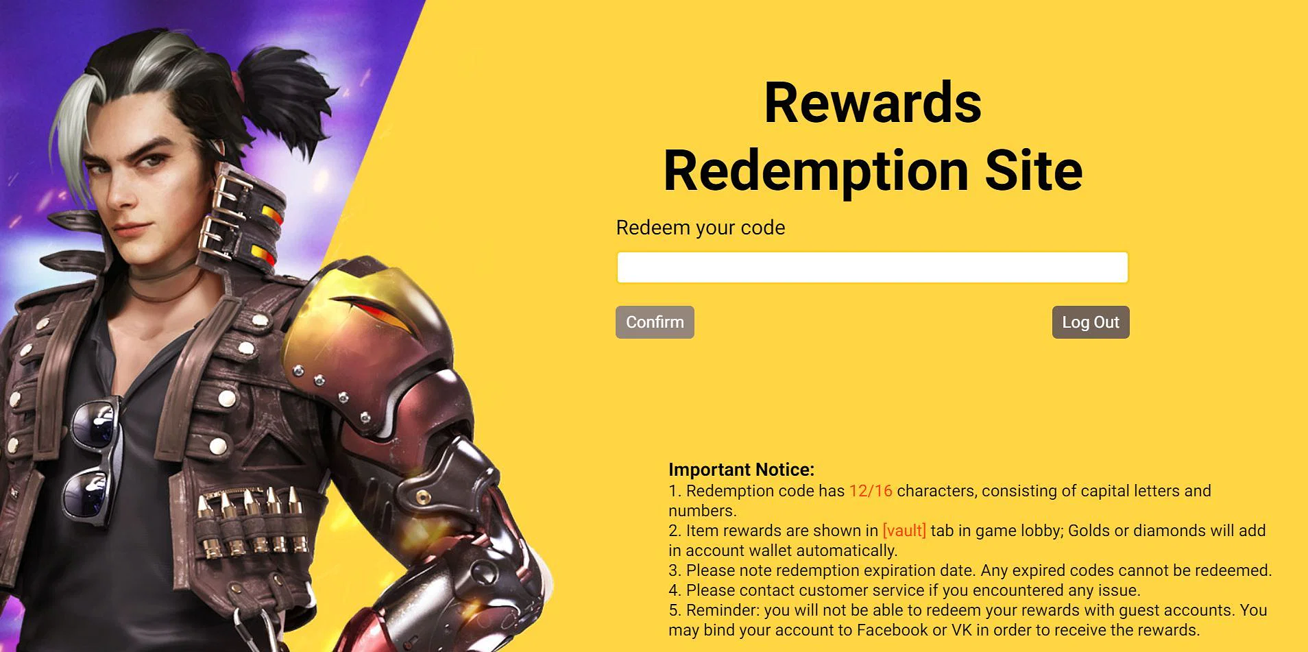 Garena Free Fire Redeem Code