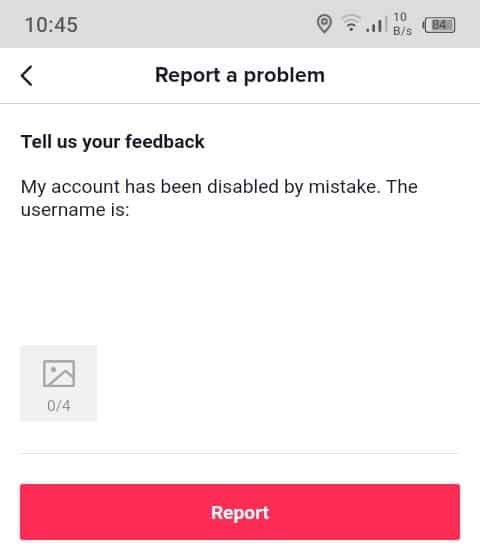 Unban Tiktok Account by Filling out appeal forms