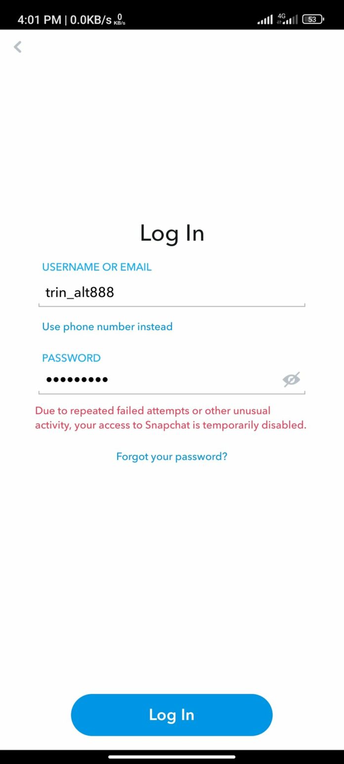 How to bypass Snapchat’s “..your access to Snapchat is temporarily disabled” error?