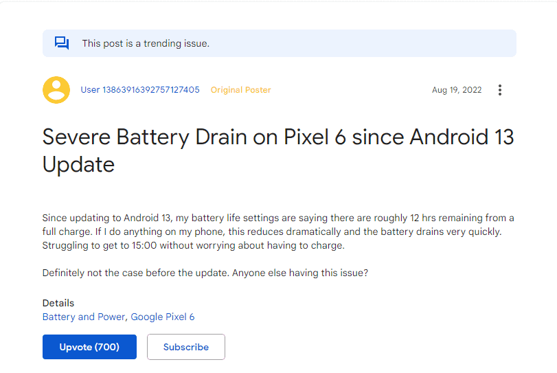 Here's how to fix the abnormal Google Pixel battery drain issue after the Android 13 update!