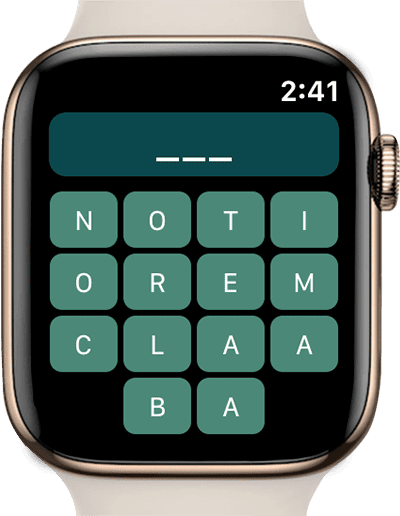 Wordie game for apple watch