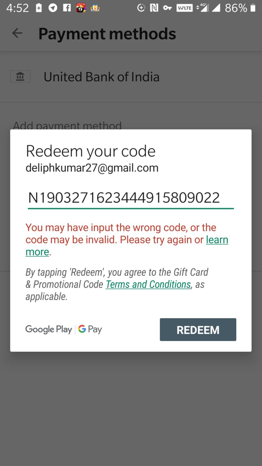 Google Play Redeem Code Today Gift Card Promo Code Rs 10, 30, 80, 159, 200 For November
