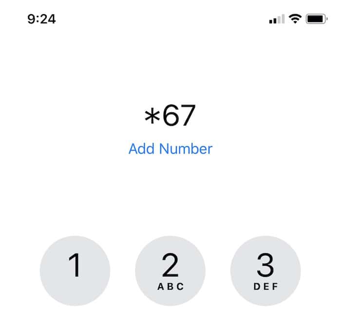 Mask Your Phone Number With *67