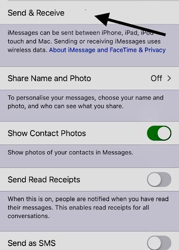 Click on the send and receive option