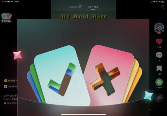 How can you exit from the TikTok Trivia pop-up?