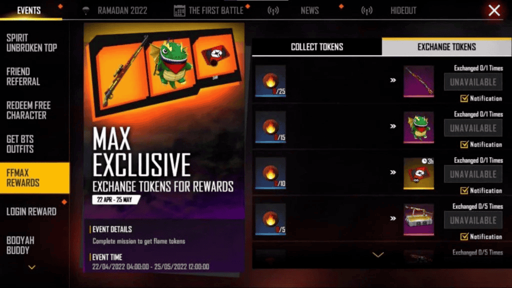 Free Fire MAX Redeem Codes Today