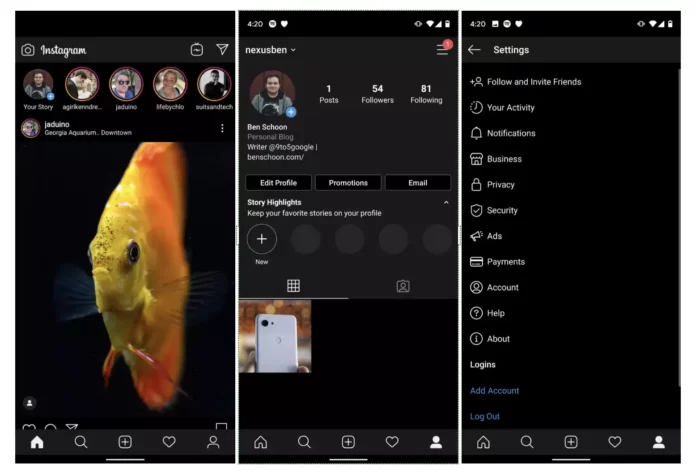 Instagram Dark Mode goes White back and forth!
