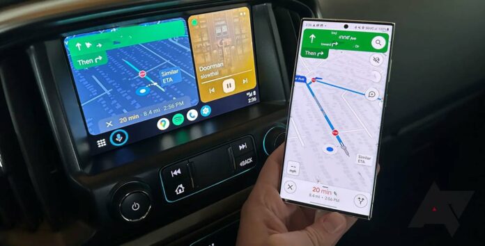 Google Maps navigation available officially on Android Auto dashboards & connected Android phones simultaneously