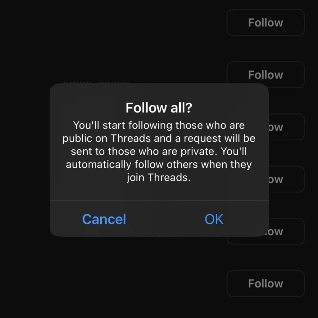 How can you follow all your Instagram Friends and new people on Threads?