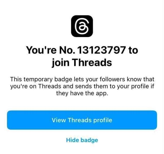 How to hide and unhide Instagram Threads badge on Profile?