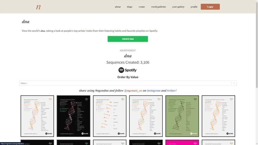 Create your own Spotify DNA chart using NGen