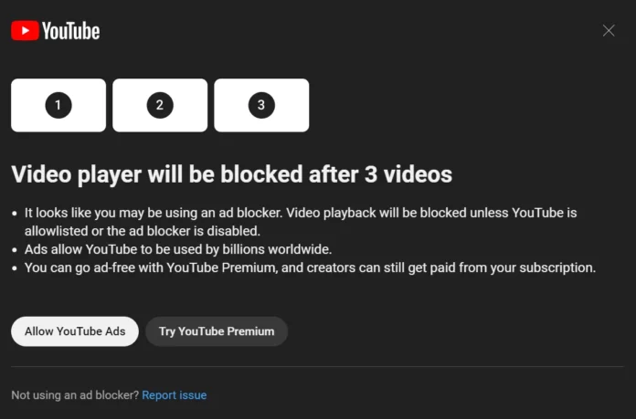 Is there a fix to YouTube’s “Video player will be blocked after 3 videos” error message?