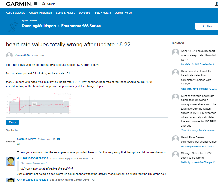 Garmin Forerunner update 18.22 has heart rate tracking issues! Here are a few workarounds