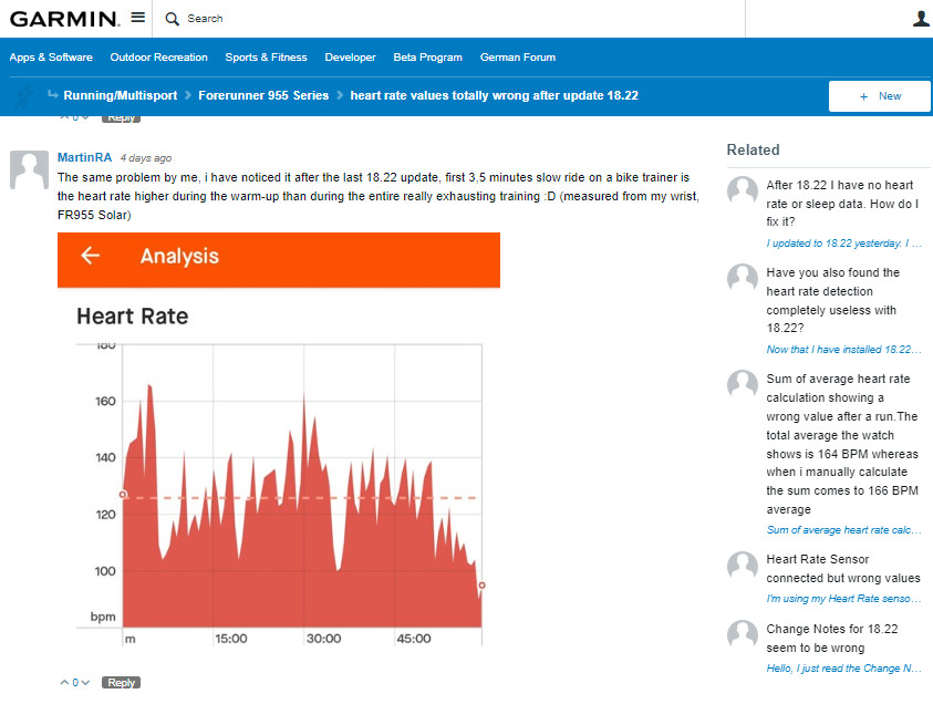 Garmin Forerunner update 18.22 has heart rate tracking issues! Here are a few workarounds