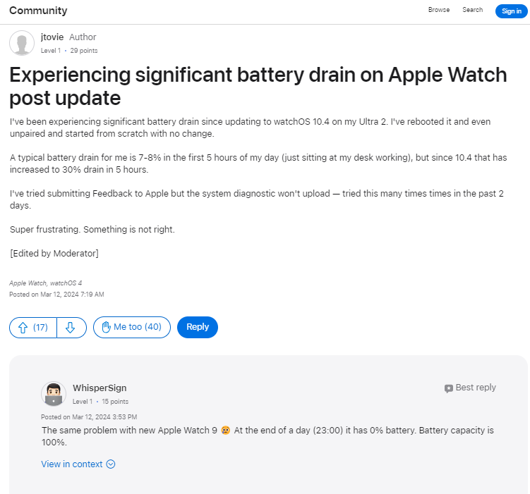 Is watchOS 10.4.1 update coming soon? Will Apple fix the critical battery drain on Series 9?