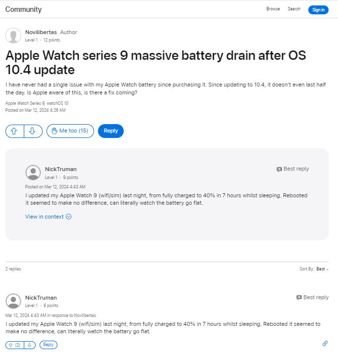 Is watchOS 10.4.1 update coming soon? Will Apple fix the critical battery drain on Series 9?